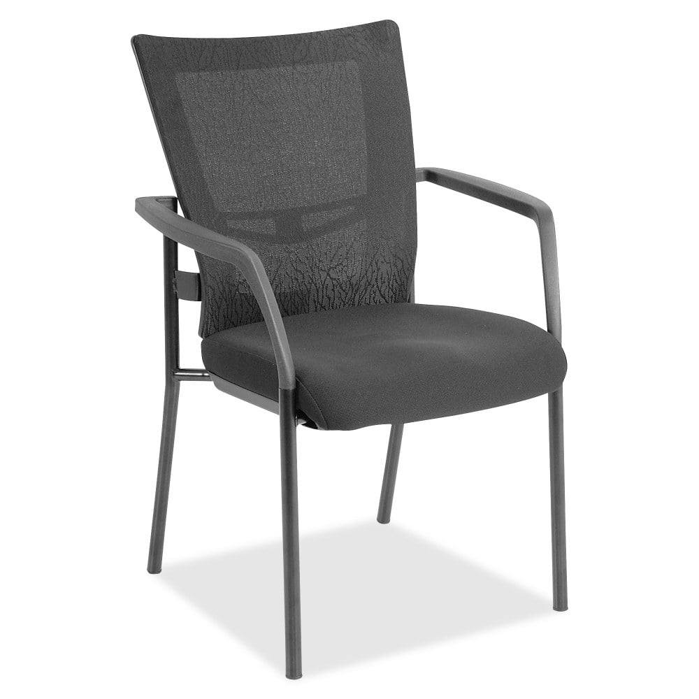 Lorell Mesh/Fabric Mid-Back Guest Chair, Black MPN:85566