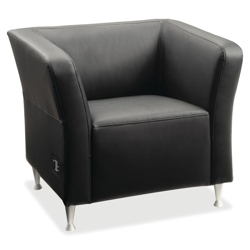 Lorell Fuze Modular Bonded Leather Lounge Chair, Black MPN:86916