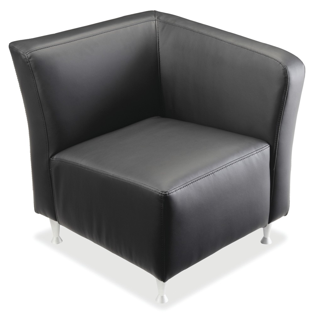 Lorell Fuze Modular Bonded Leather Left-Arm Lounge Chair, Black MPN:86919