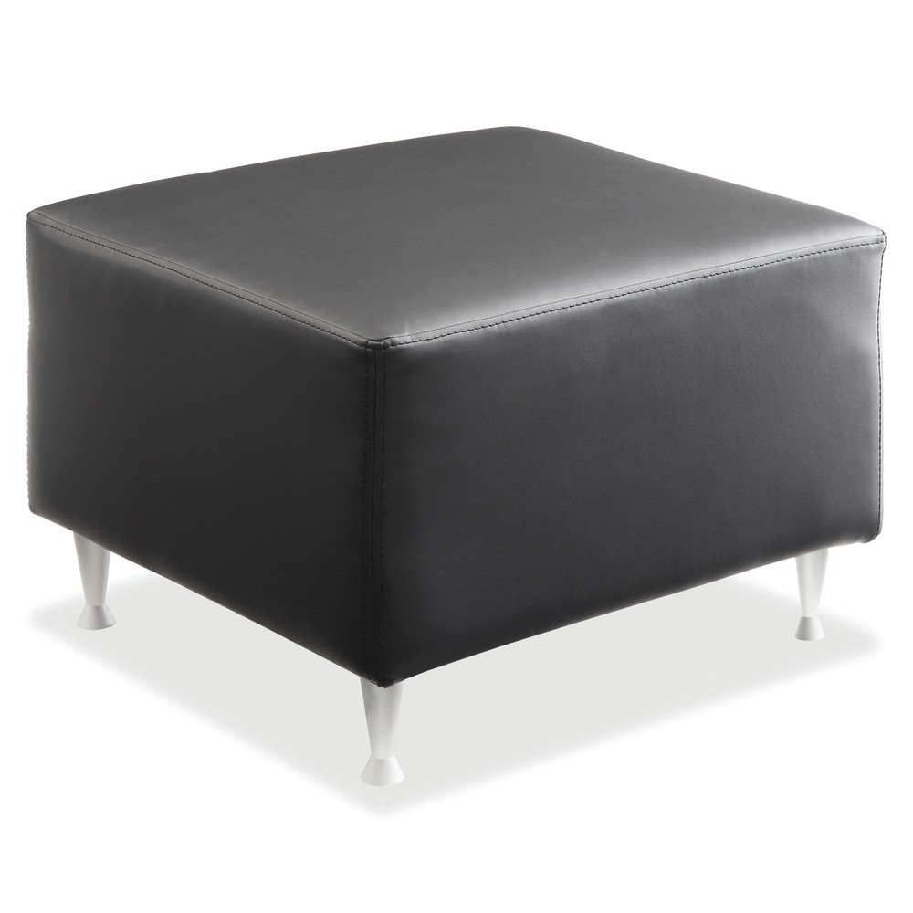 Lorell Fuze Modular Bonded Leather Ottoman Bench, Black MPN:86920