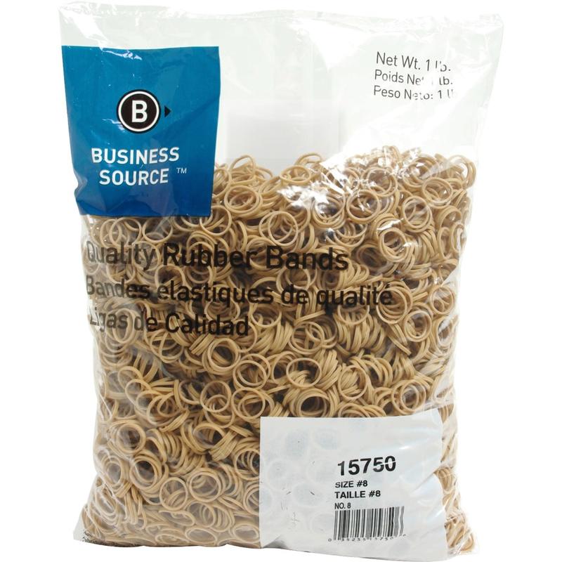 Business Source Quality Rubber Bands - Size: #8 - 0.9in Length x 0.1in Width - Sustainable - 5200 / Pack - Rubber - Crepe (Min Order Qty 10) MPN:15750