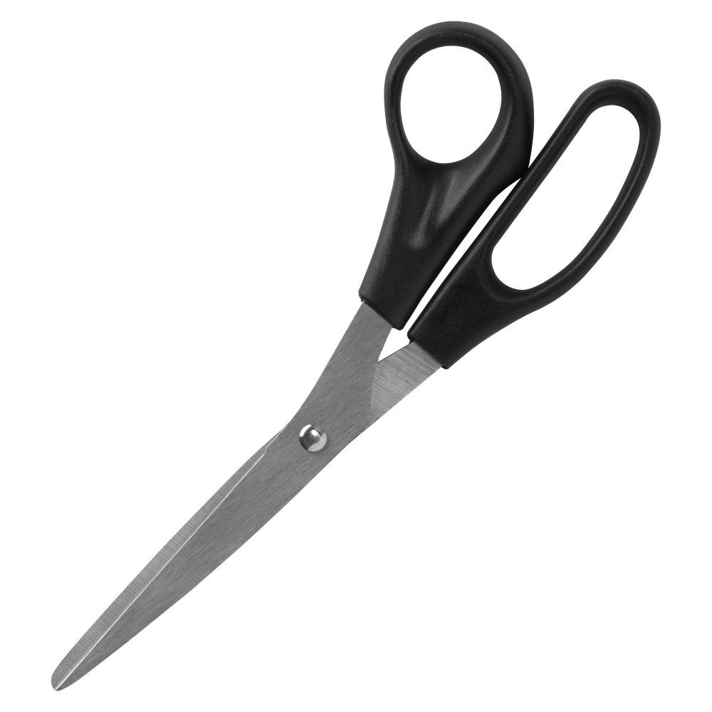 Sparco 8in Bent Multipurpose Scissors - 8in Overall Length - Bent - Stainless Steel - Black - 2 / Pack (Min Order Qty 10) MPN:39040