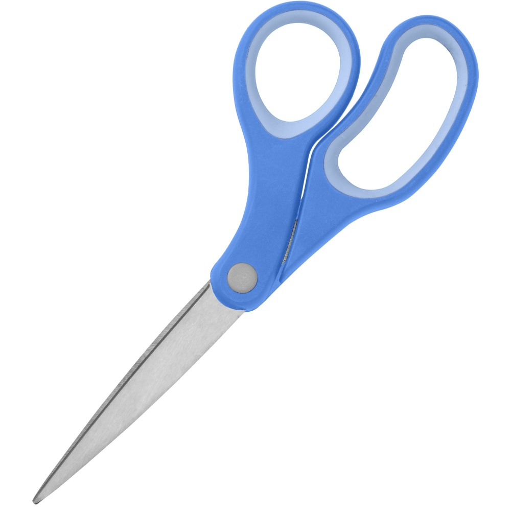 Sparco 8in Bent Multipurpose Scissors - 8in Overall Length - Bent - Stainless Steel - Blue - 1 Each (Min Order Qty 12) MPN:39043