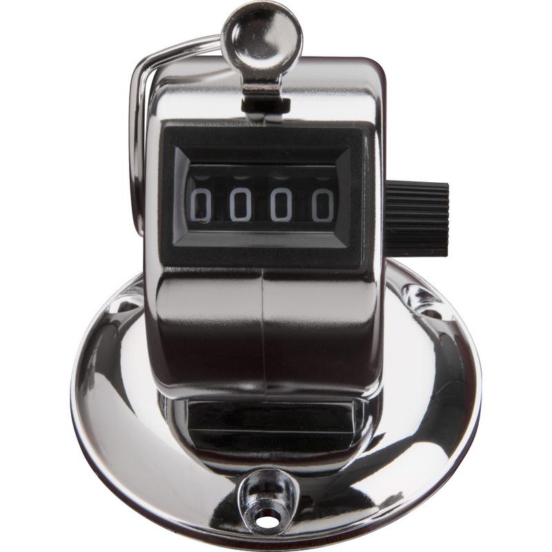 Sparco Tally Counters - 4 Digit - Finger Ring - Desktop - Chrome Plated Steel - Silver (Min Order Qty 6) MPN:24200