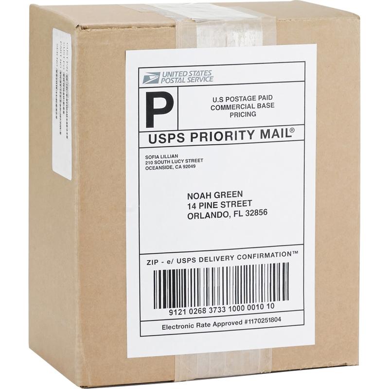 Business Source Shipping Labels - 5 1/2in Width x 8 1/2in Length - Permanent Adhesive - Rectangle - Laser, Inkjet - White - 2 / Sheet - 100 Total Sheets - 200 / Box - Lignin-free, Jam-free, Smudge Resistant (Min Order Qty 4) MPN:26161