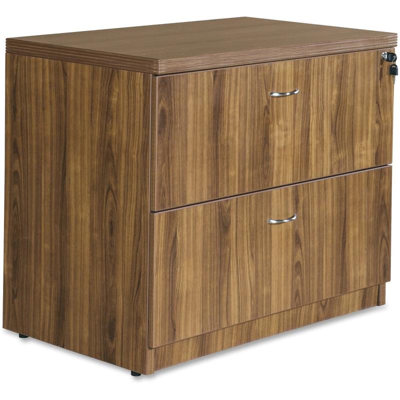 Lorell Chateau 36inW x 22inD Lateral 2-Drawer File Cabinet, Walnut MPN:34313