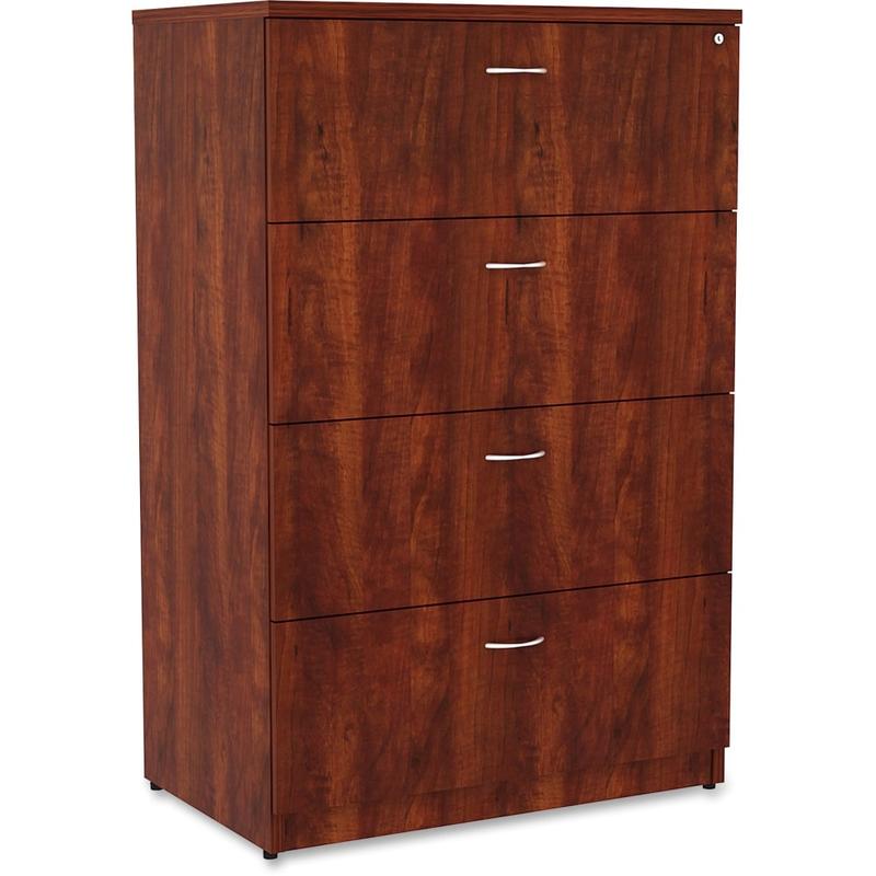 Lorell Essentials 35-1/2inW x 22inD Lateral 4-Drawer File Cabinet, Cherry MPN:34387