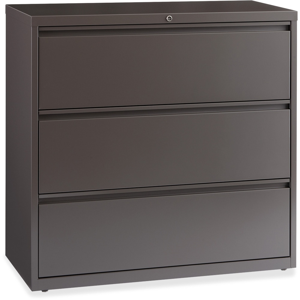 Lorell 42inW x 18-5/8inD Lateral 3-Drawer File Cabinet, Medium Tone Gray MPN:60476