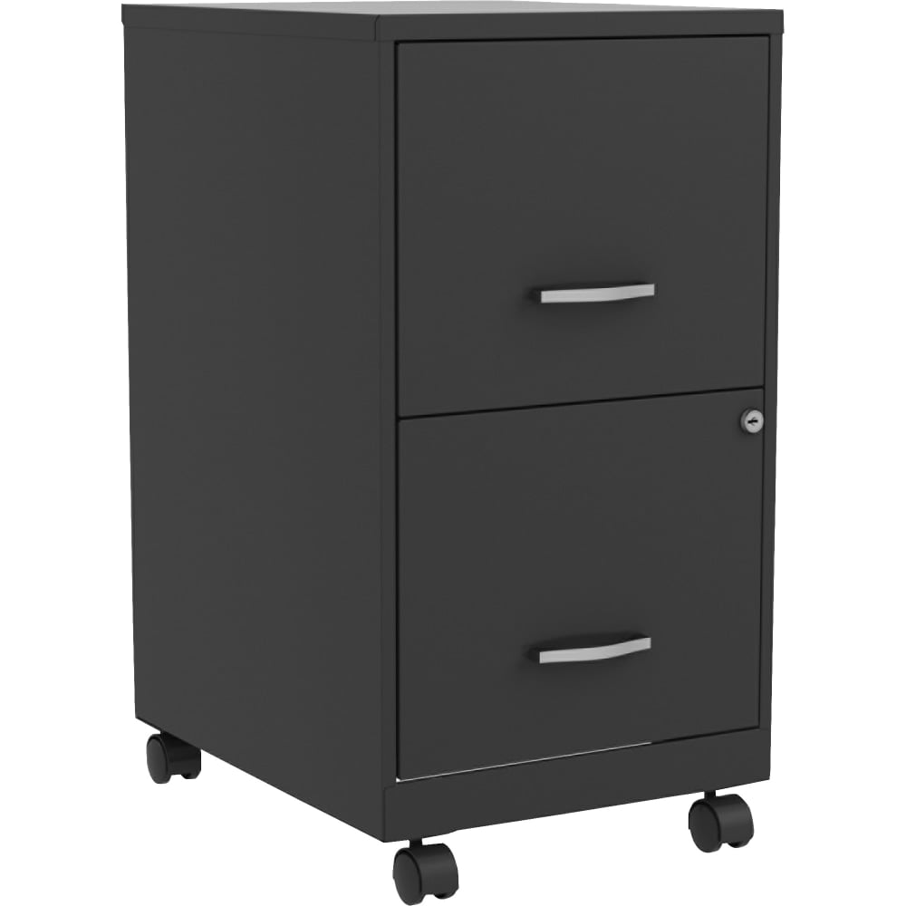 NuSparc 18in 2-Drawer Steel Mobile File Cabinet, Black, 1 Each MPN:VF218AMBK