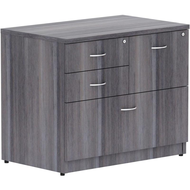 Lorell 2-Box/1-File 35-1/2inW x 22inD Lateral 4-Drawer File Cabinet, Weathered Charcoal MPN:69623