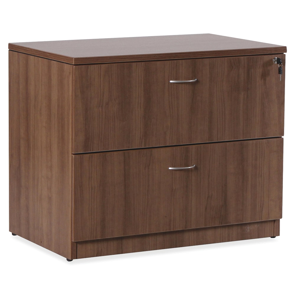 Lorell Essentials 36inW x 22inD Lateral 2-Drawer File Cabinet, Walnut MPN:69972