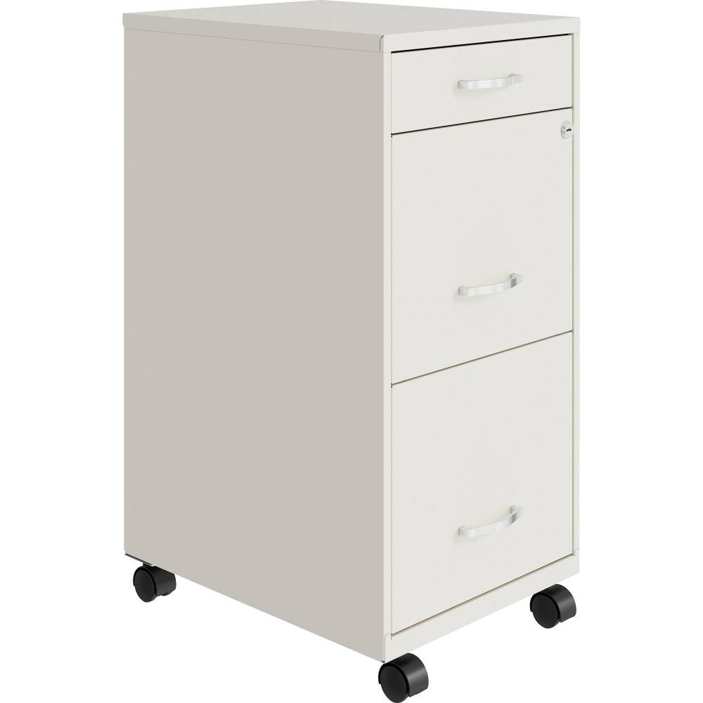 NuSparc 18inD Vertical 3-Drawer Mobile File Cabinet, White , 1 Each MPN:VF318BMWE