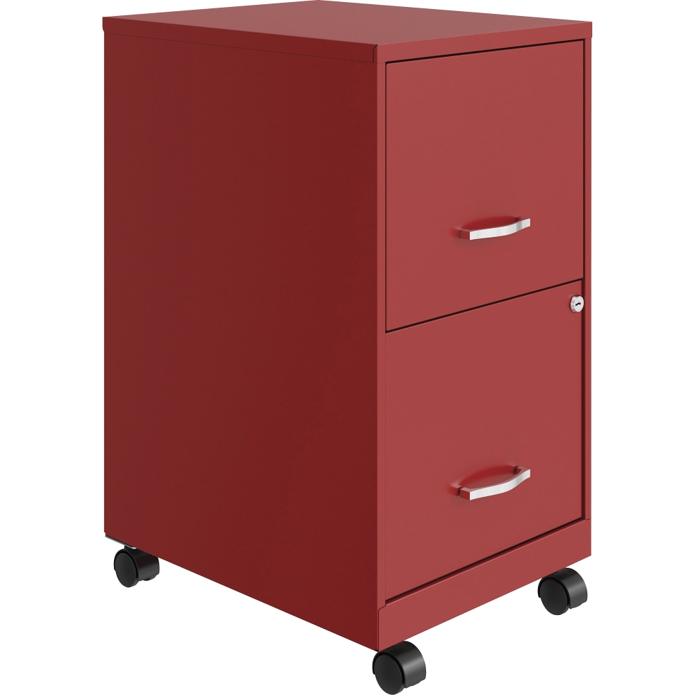 NuSparc 18inD Vertical 2-Drawer Mobile File Cabinet, Red , 1 Each MPN:VF218AMRD