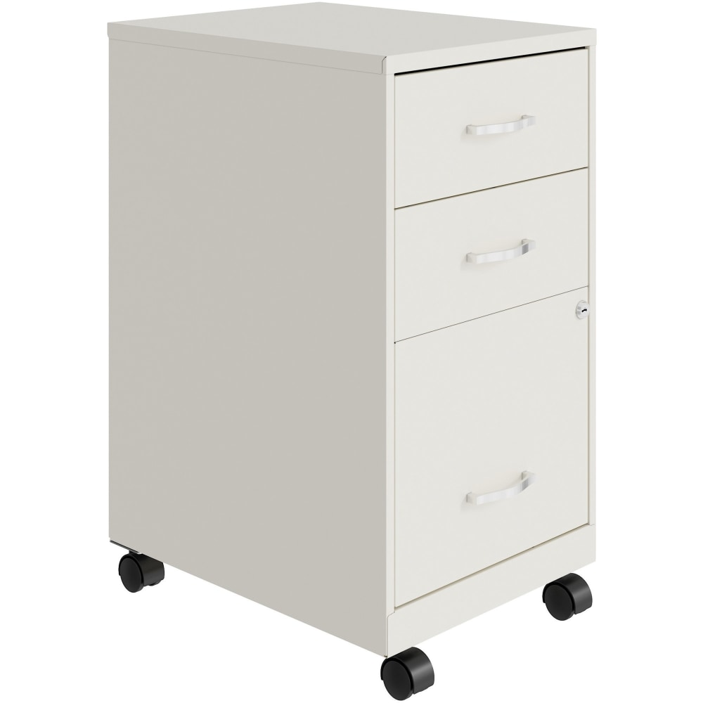 NuSparc 18in D Mobile Pedestal 3-Drawer Organizer Cabinet, White MPN:VF318CMWE