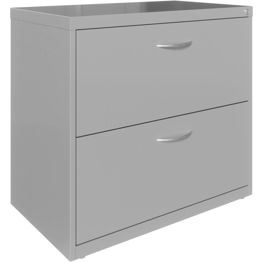 NuSparc 30inW Lateral File 2-Drawer w/ Arc Pull, Silver, 1 Each MPN:LF218AASR