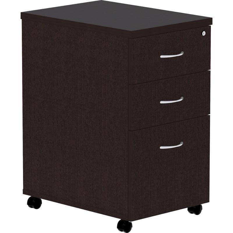 Lorell Essentials 22inD Vertical 3-Drawer Mobile Pedestal File Cabinet, Espresso MPN:LLR18218