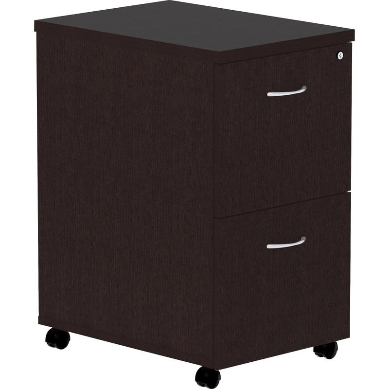 Lorell Essentials 22inD Vertical 2-Drawer Mobile Pedestal File Cabinet, Espresso MPN:LLR18219