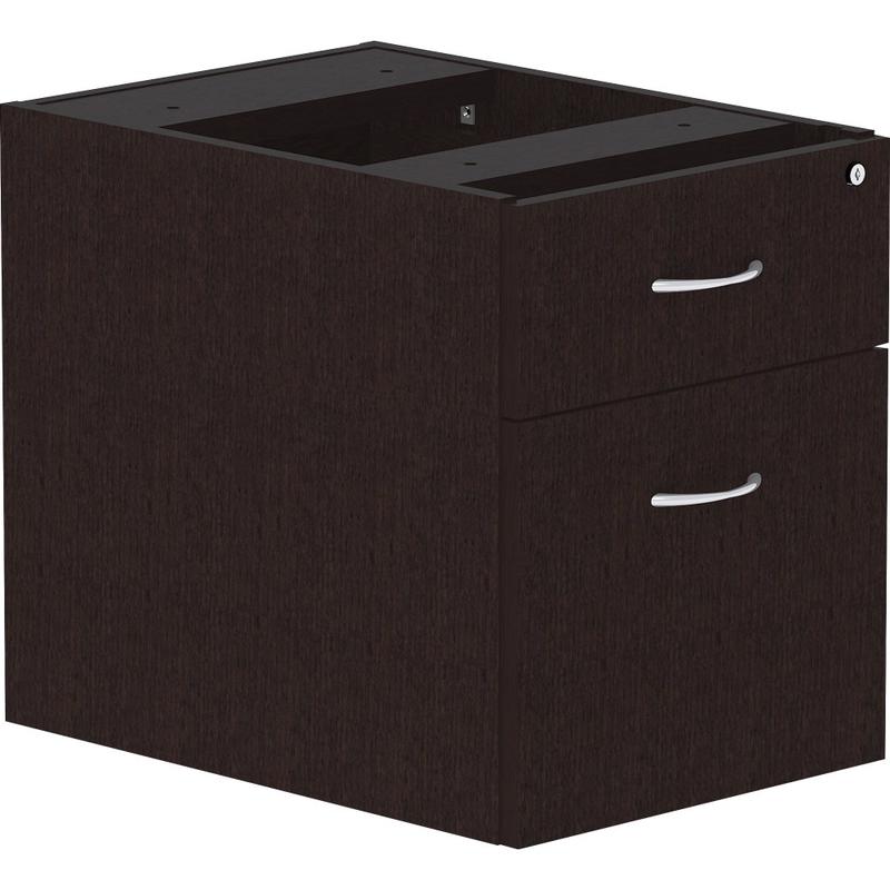 Lorell Essentials 22inD Vertical Pedestal File Cabinet With 1 Box Drawer And 1 File Drawer, Espresso MPN:LLR18222