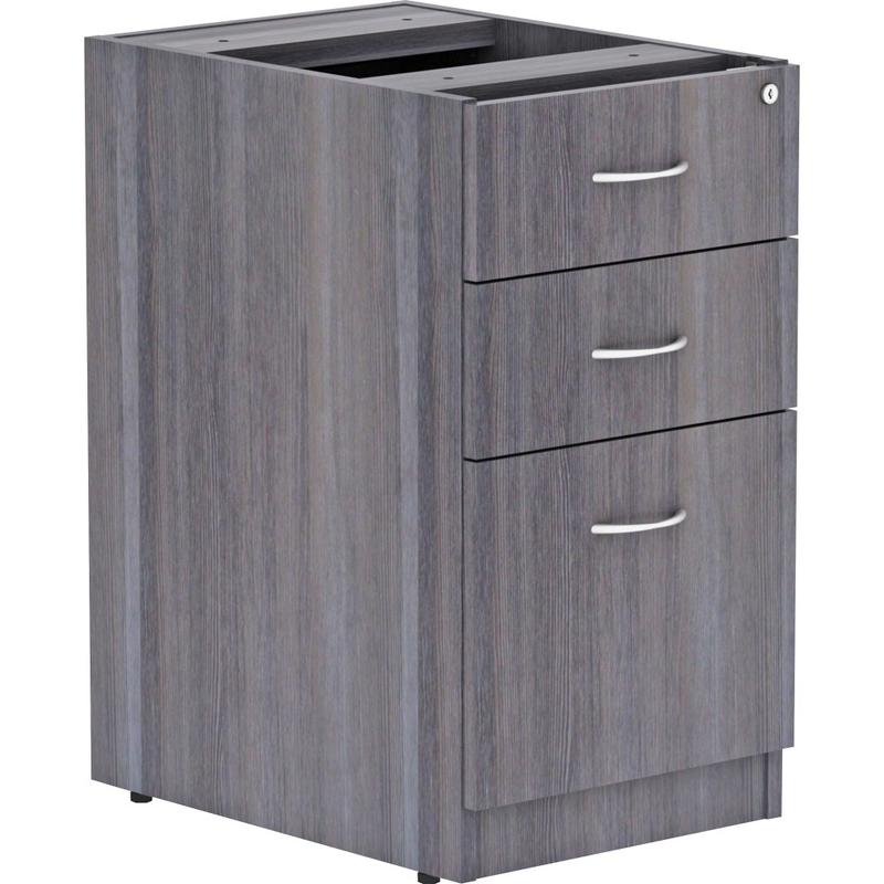 Lorell Essentials 22inD Vertical 3-Drawer Pedestal File Cabinet, Weathered Charcoal MPN:LLR69558