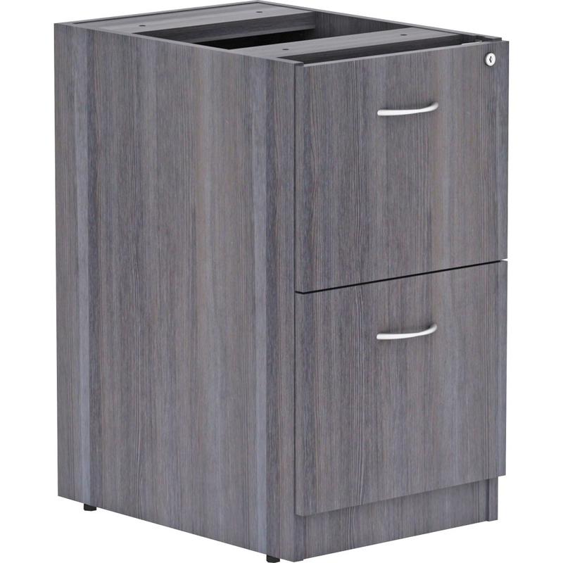 Lorell Essentials 22inD Vertical Pedestal File Cabinet With 2 File Drawers, Weathered Charcoal MPN:LLR69559