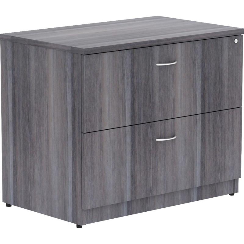 Lorell Essentials 35inW x 22inD Lateral 2-Drawer File Cabinet, Weathered Charcoal MPN:LLR69563