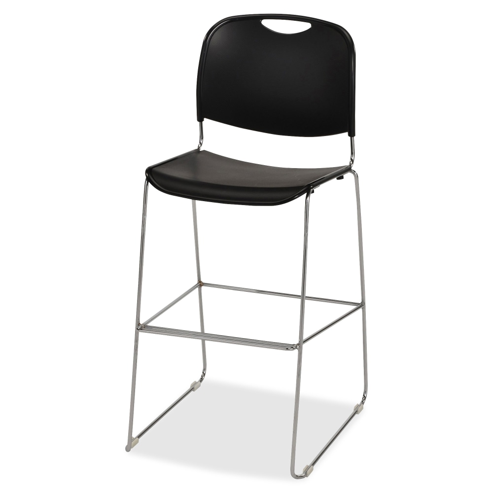 Lorell Plastic Bistro-Height Stack Chair, Black MPN:42947