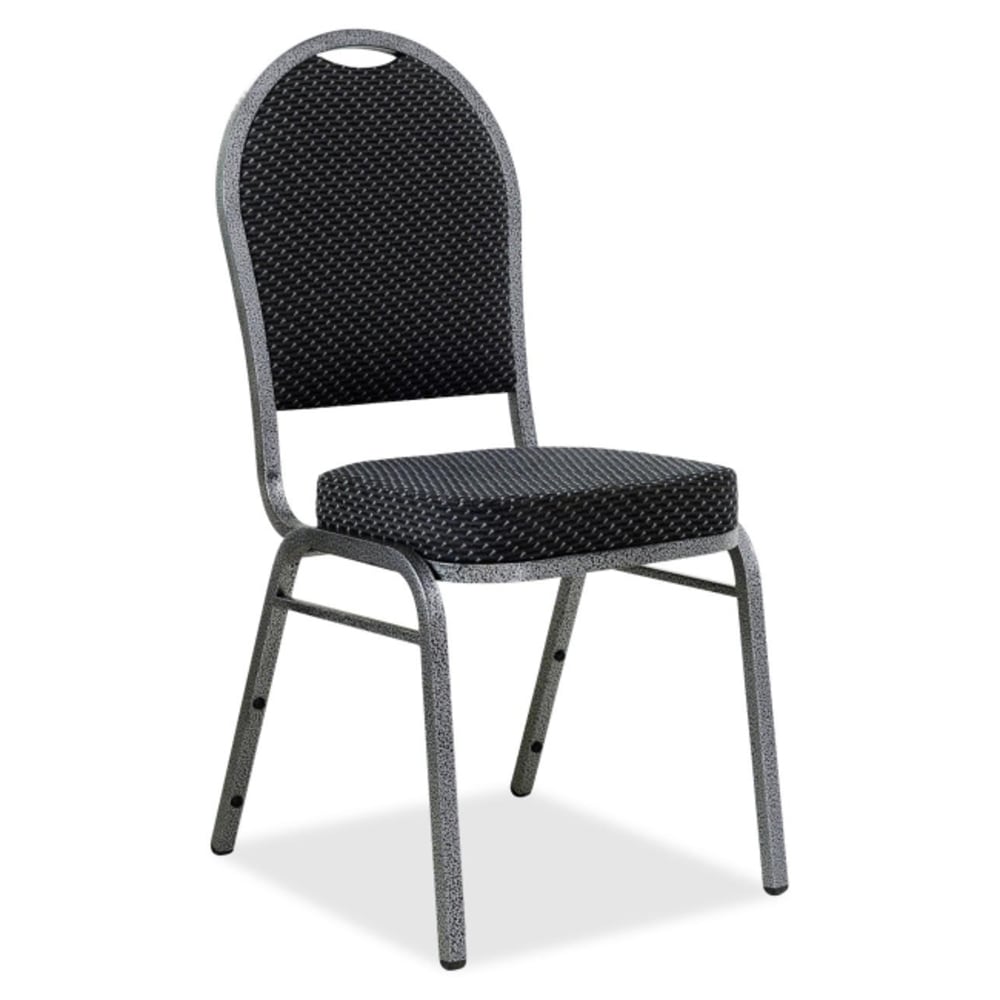 Lorell Banquet Stack Chairs, Textured Fabric, Black/Gray, Set Of 4 MPN:62525