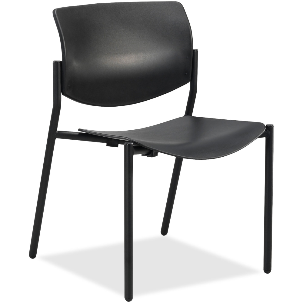 Lorell Molded Plastic Stacking Chairs, Black, Set Of 2 Chairs MPN:83113