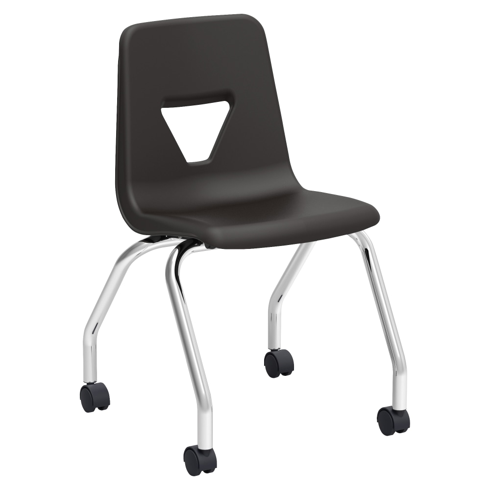 Lorell Classroom Mobile Chairs, 18inH Seat, Black/Chrome, Set Of 2 MPN:99911