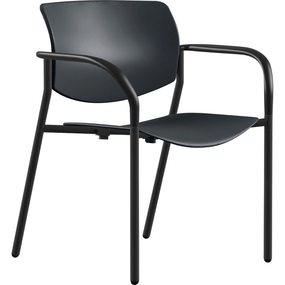 Lorell Contemporary Plastic Stacking Chair, Black, Set Of 2 MPN:99969