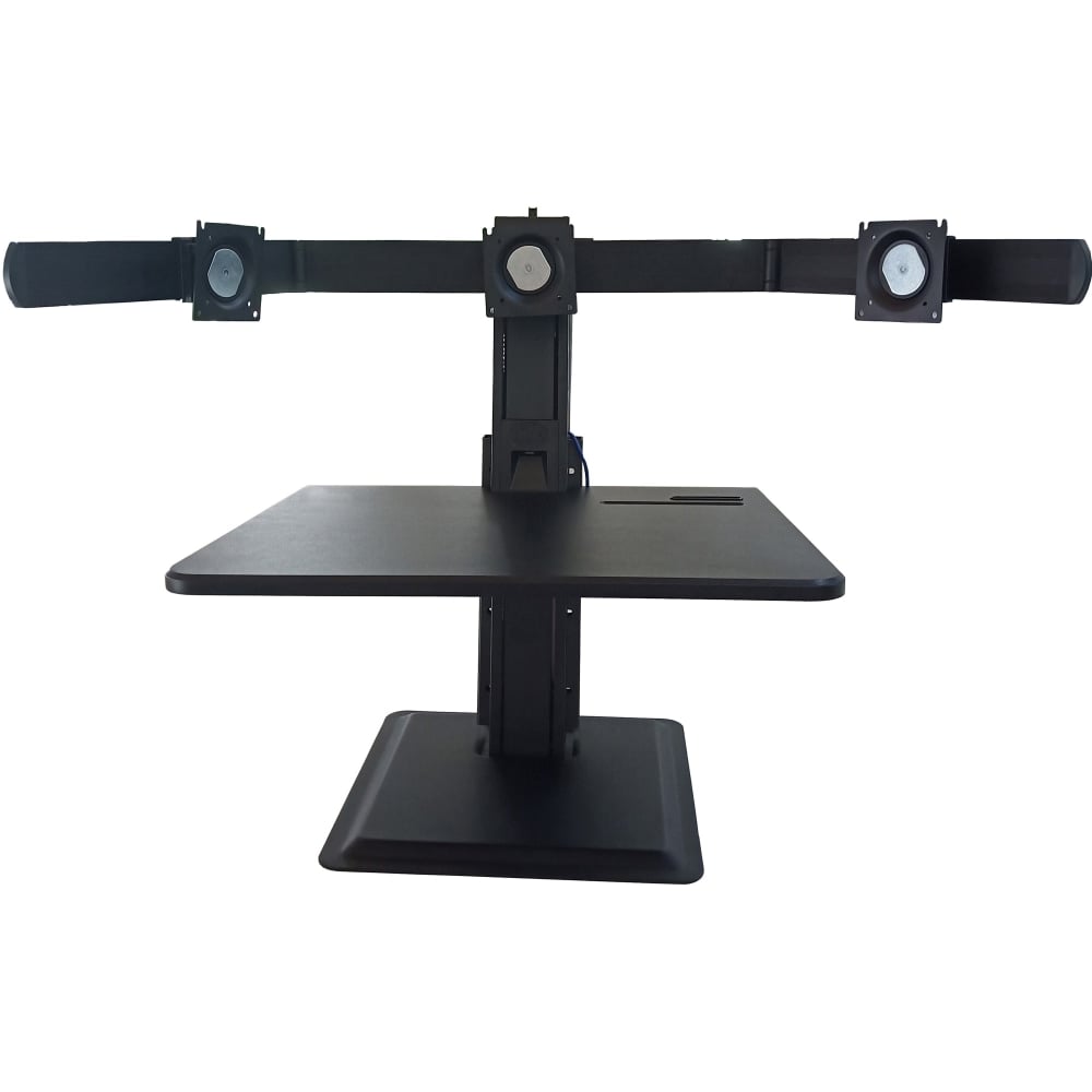 Lorell Deluxe 3-Monitor Desk Riser, 27-5/16in x 26in, Black MPN:LLR03167