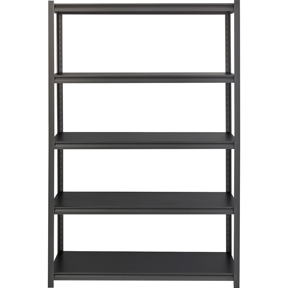 Lorell Steel Shelving Unit, 5 Shelves, 30% Recycled, Black MPN:59703