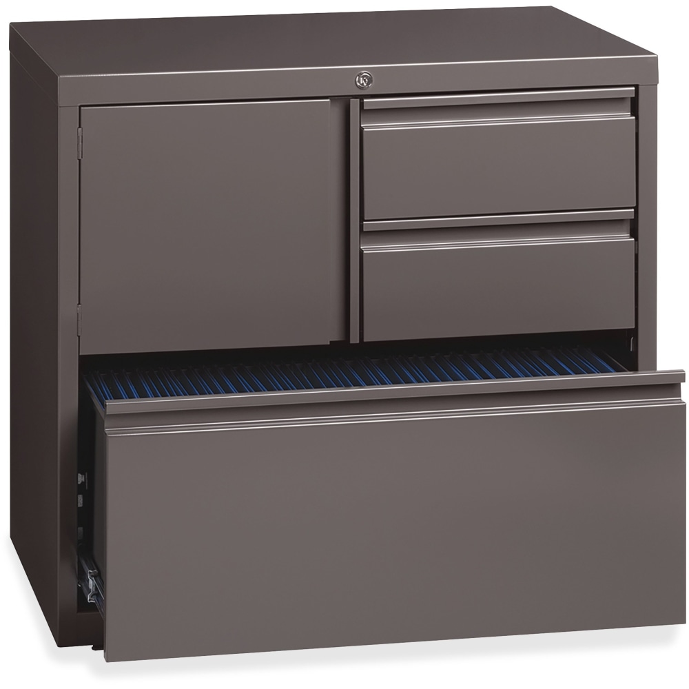 Lorell 30inW Steel Personal Storage Center With Lateral File Cabinet, Brown MPN:60934