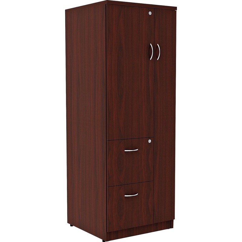 Lorell Essentials Tall Storage Cabinet, 2 Adjustable Shelves, Mahogany MPN:69897