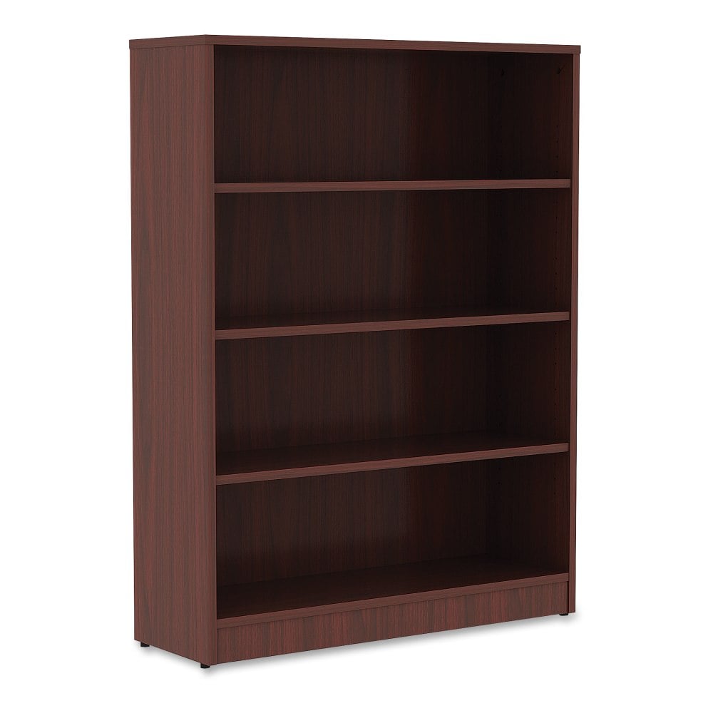 Lorell Essentials 48inH 4-Shelf Bookcase, Mahogany MPN:99784