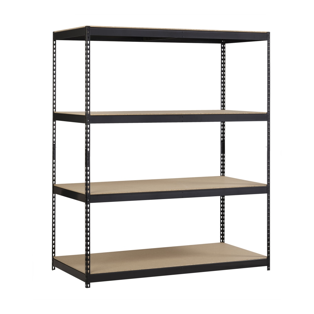 Lorell 4-Shelf Steel Archival Shelving, 84inH x 69inW x 33inD, Black MPN:99839