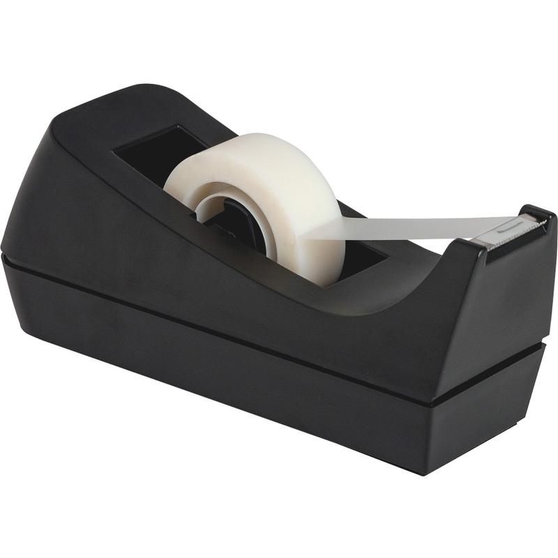 Business Source Standard Desktop Tape Dispenser - 1in Core - Non-skid Base - Plastic - Black - 1 Each (Min Order Qty 33) MPN:32954