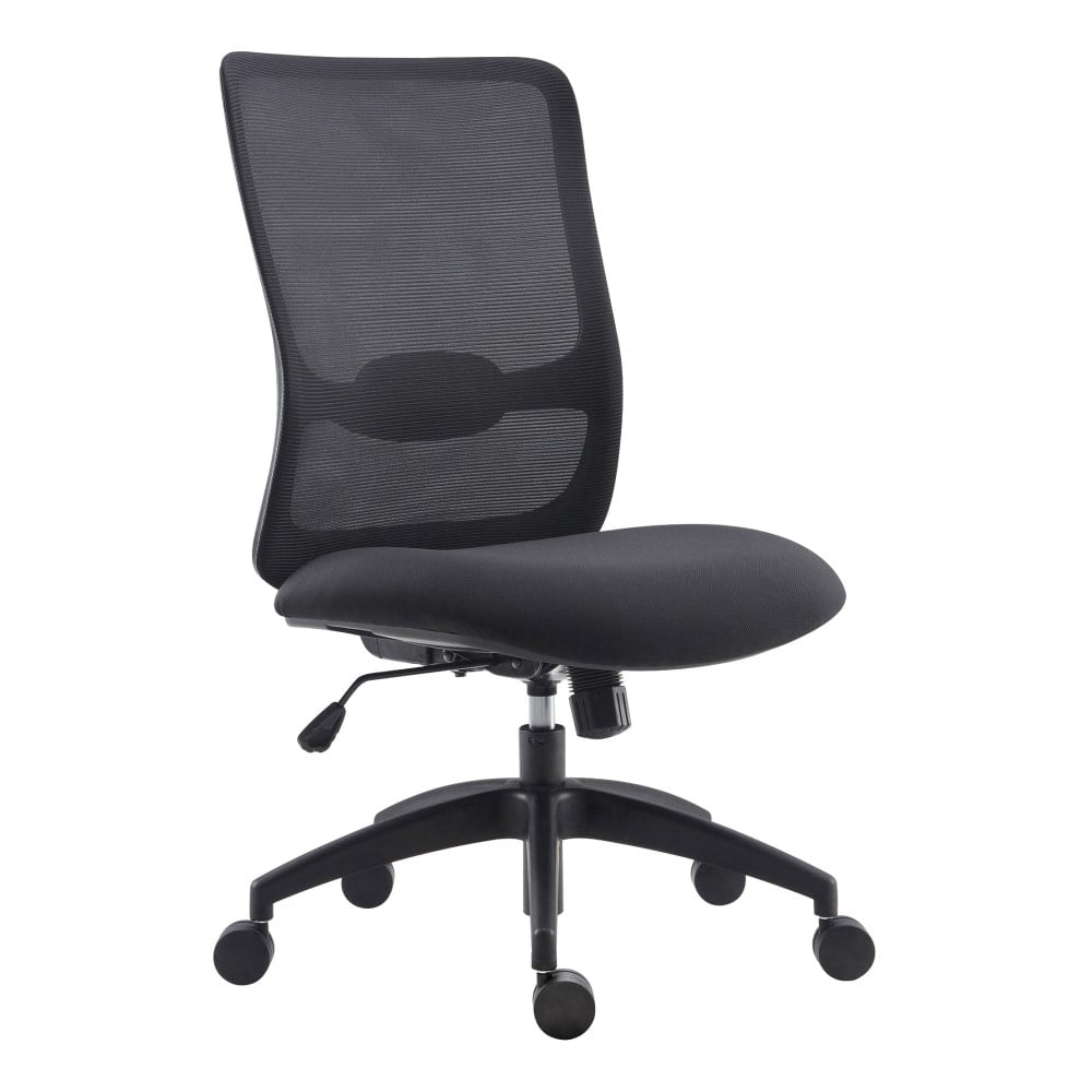 Lorell SOHO Mesh High-Back Armless Staff Chair, Black MPN:CH200MNBK