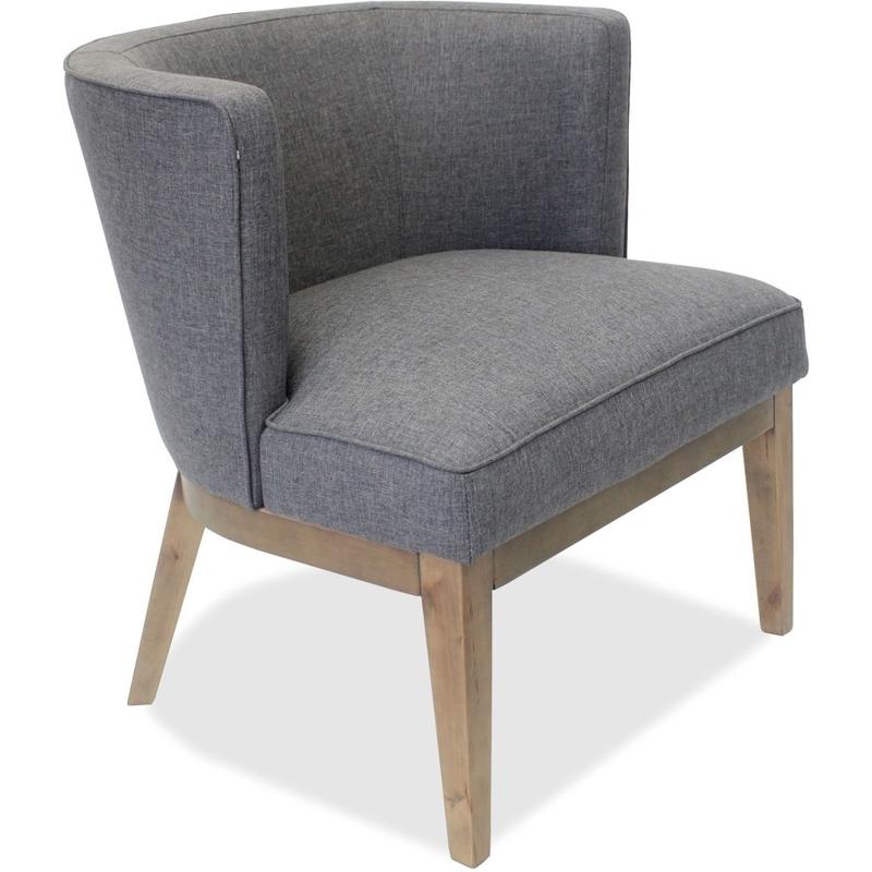 Lorell Linen Fabric Accent Chair, Gray/Walnut MPN:82094