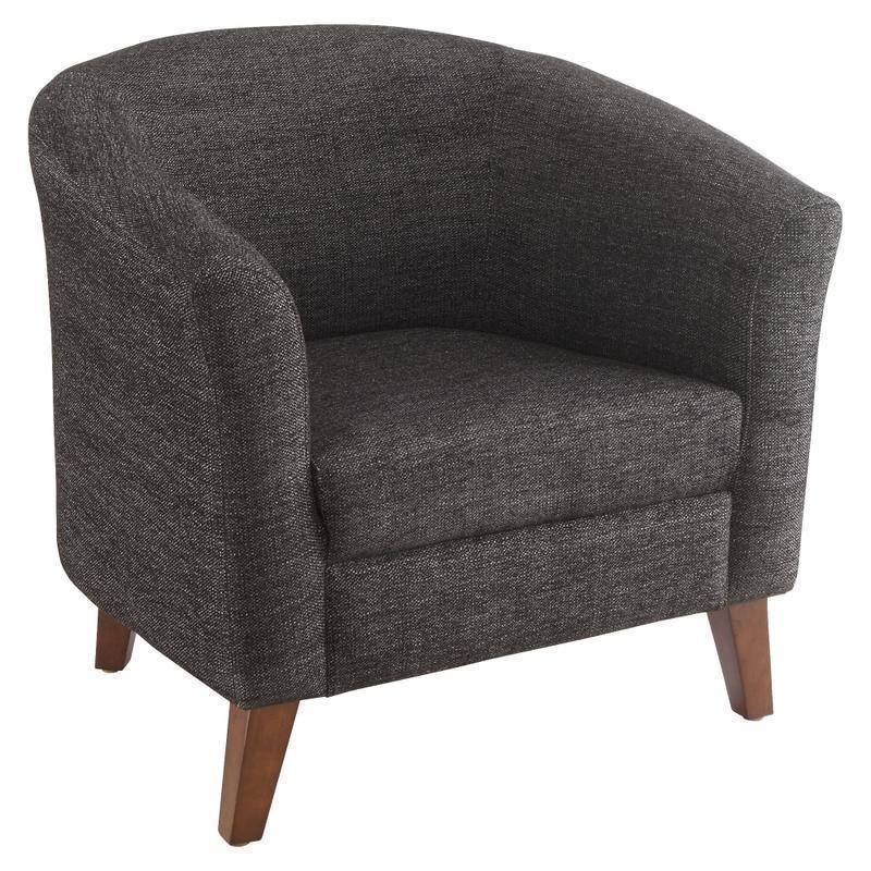 Lorell Barrel Club Armchair, Fabric, Black MPN:82096