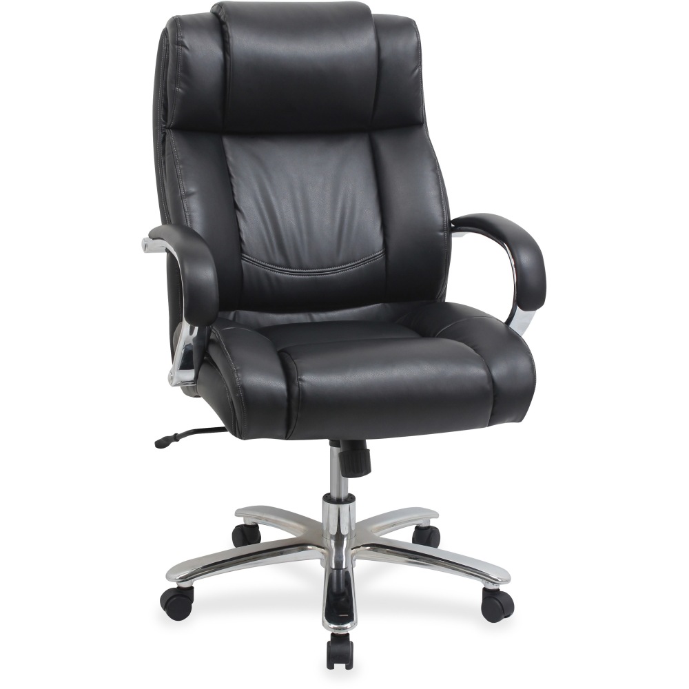 Lorell UltraCoil Comfort Big & Tall Bonded Leather Chair, Black MPN:99845