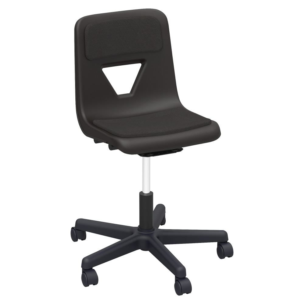 Lorell Classroom Adjustable-Height Padded Mobile Task Chair, Black MPN:99913