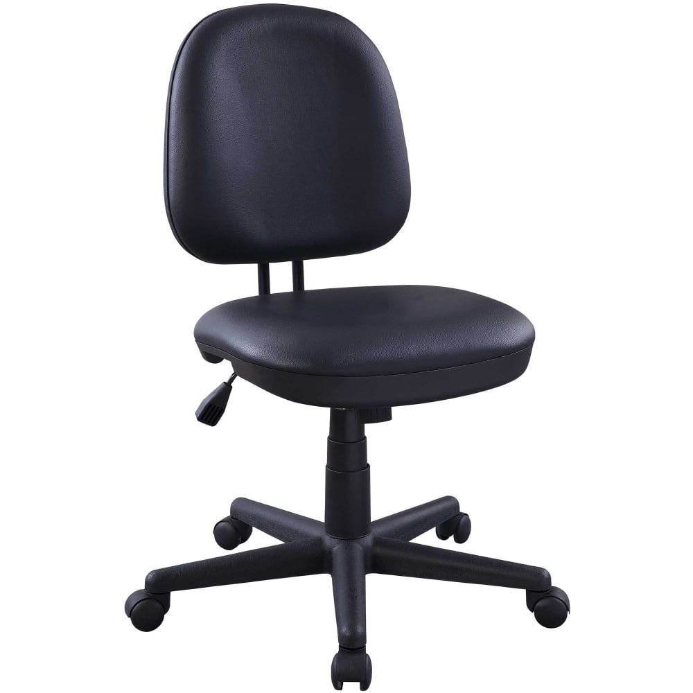 Lorell Vinyl Contoured Task Chair - Vinyl Seat - Vinyl Back - 5-star Base - Black - Plastic - 1 Each MPN:LLR84875