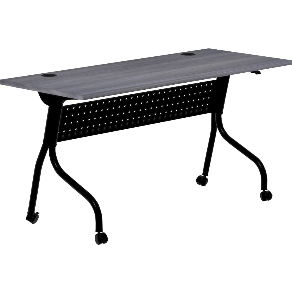 Lorell 60inW Flip-Top Training Table, Charcoal/Black MPN:59487