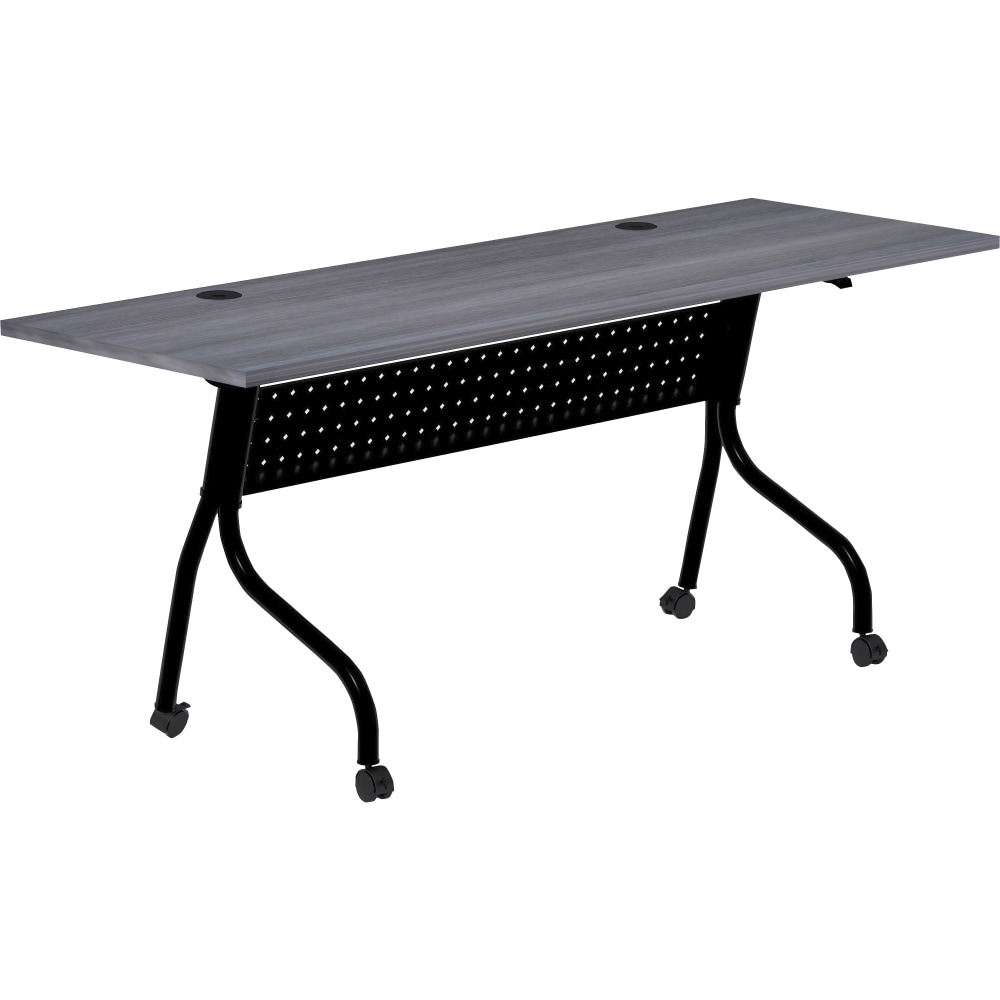 Lorell 72inW Flip-Top Training Table, Charcoal/Black MPN:59488