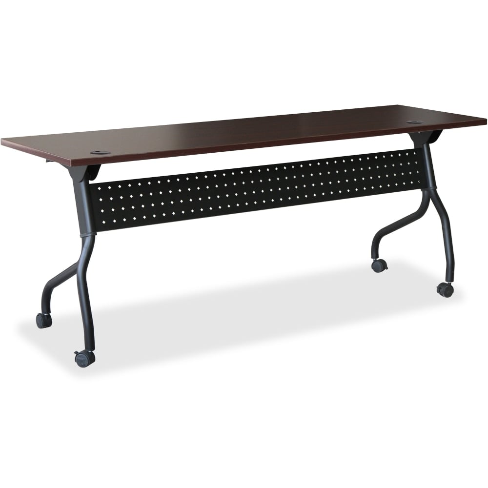 Lorell Flip Top Training Table, 60inW, Mahogany/Black MPN:59513