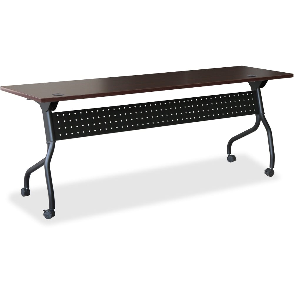 Lorell Flip Top Training Table, 72inW, Mahogany/Black MPN:59514