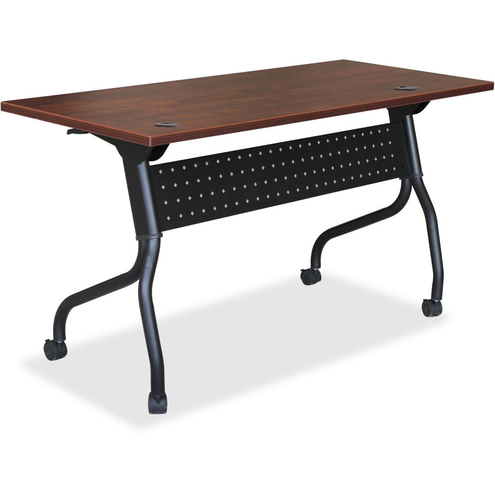 Lorell Flip Top Training Table, 48inW, Cherry/Black MPN:59515