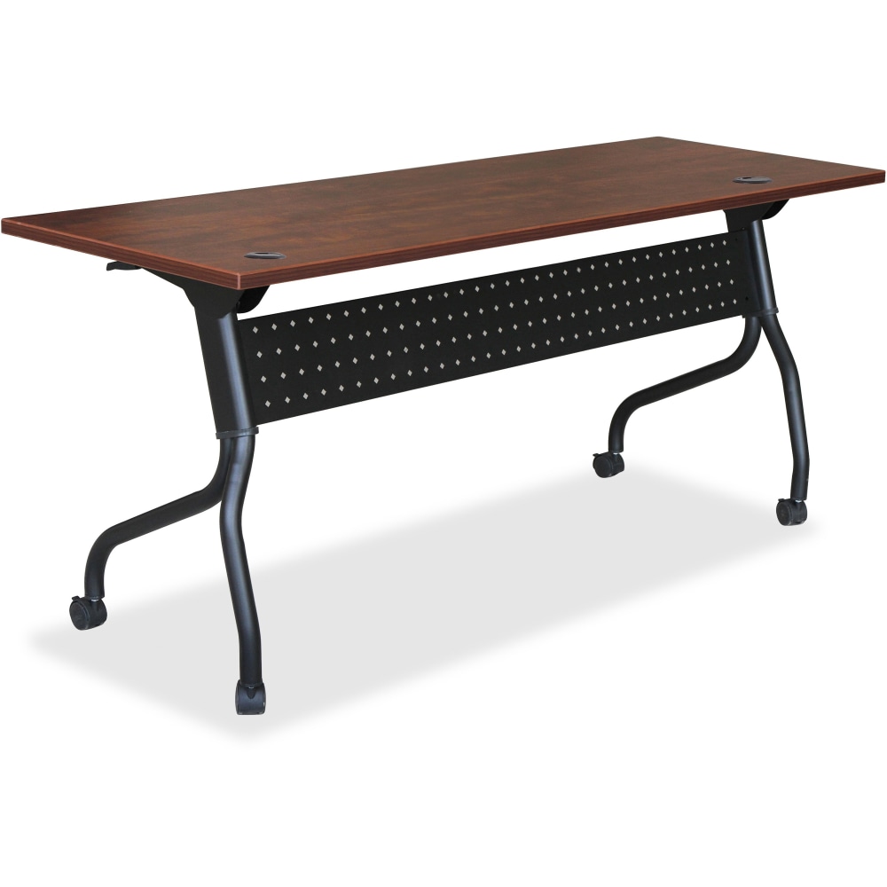 Lorell Flip Top Training Table, 72inW, Cherry/Black MPN:59517