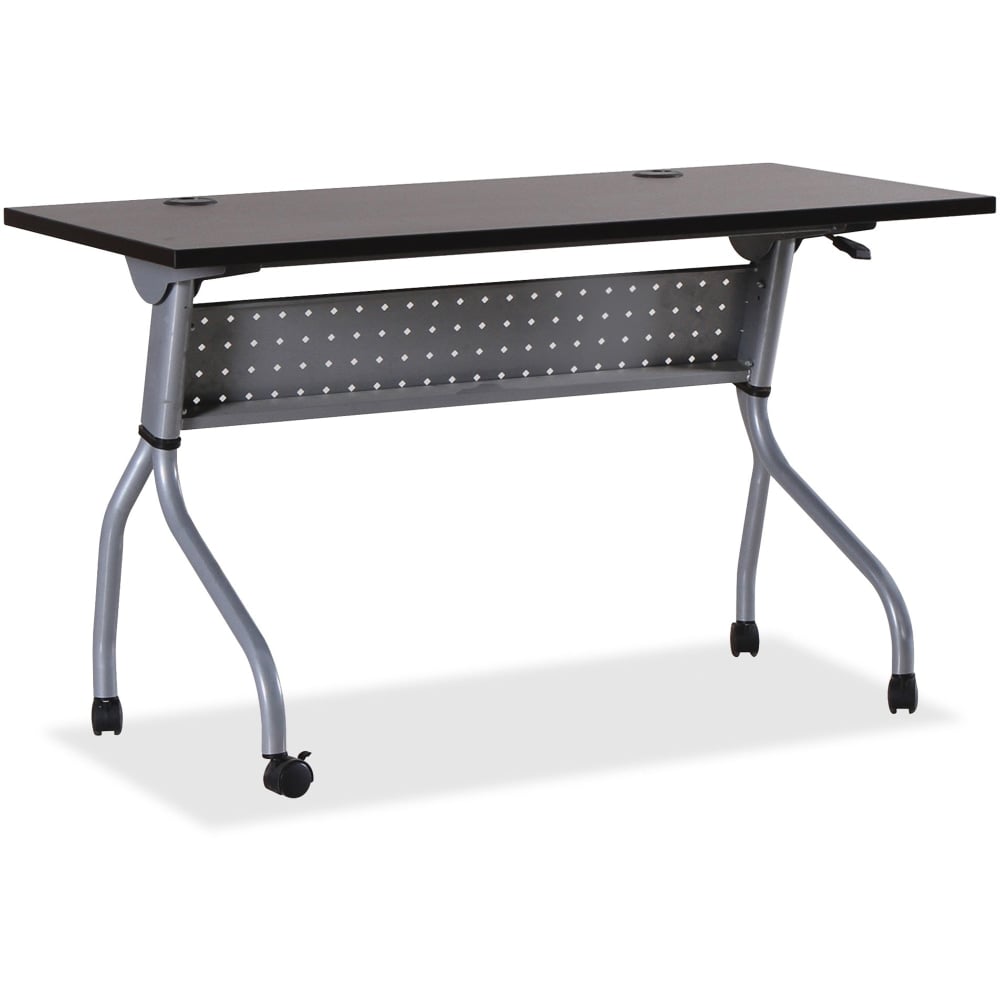 Lorell Flip Top Training Table, 48inW, Espresso/Silver MPN:60729